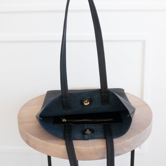 The Ava Genuine Leather Tote - Black - Picture 4 of 14